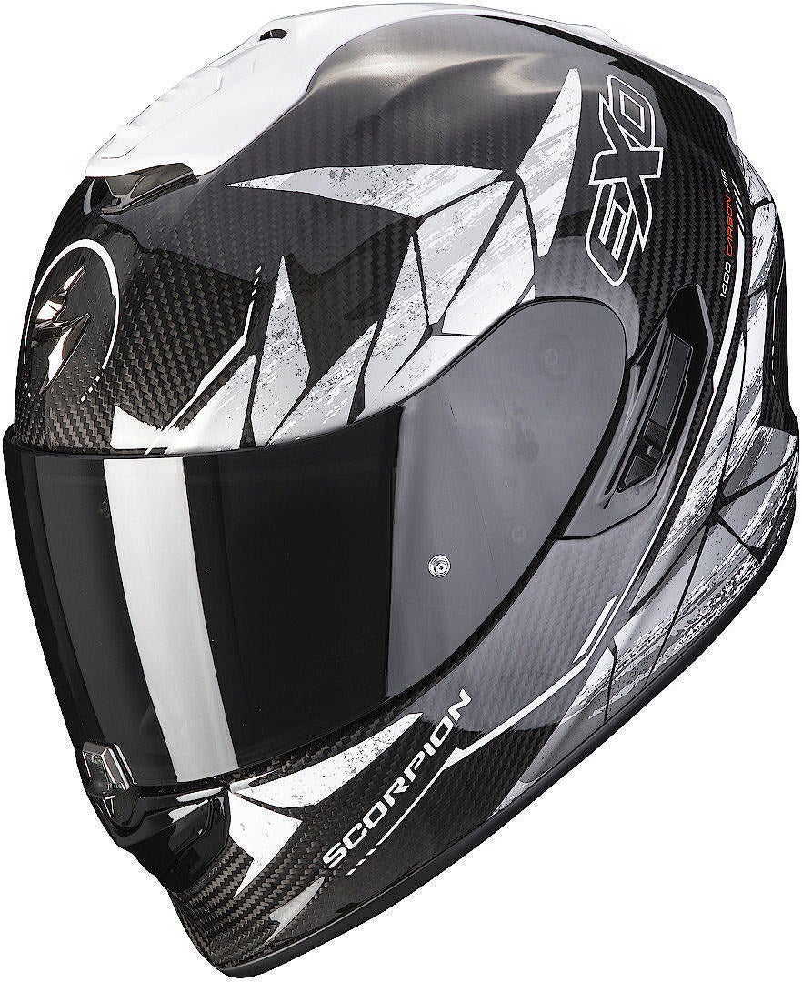 Scorpion EXO-1400 Evo Air Aranea Carbon hjelm Sort/hvid S (55/56) Figur 1