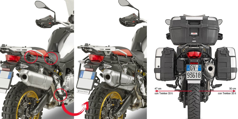 GIVI Seitenkoffer-Träger abnehmbar für Monokey Koffer für verschiedene BMW Modelle (s. unten) Figuur 1