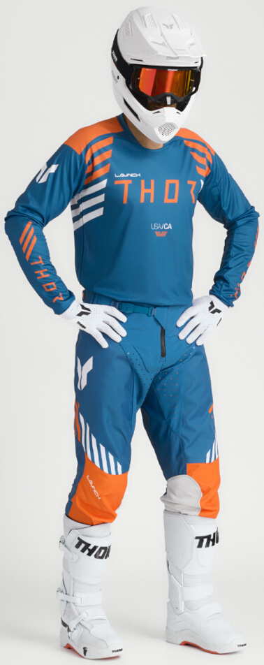 Thor Launchmode Zone Motocross trøje blå/orange 3XL Figur 5