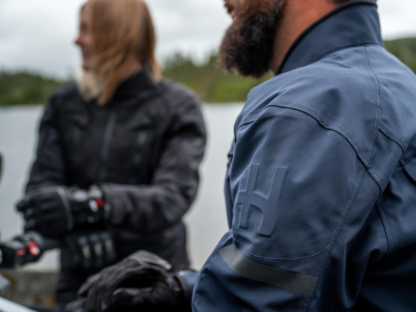 Side view of Halvarssons Gruven waterproof Motorcycle Textile Jacket