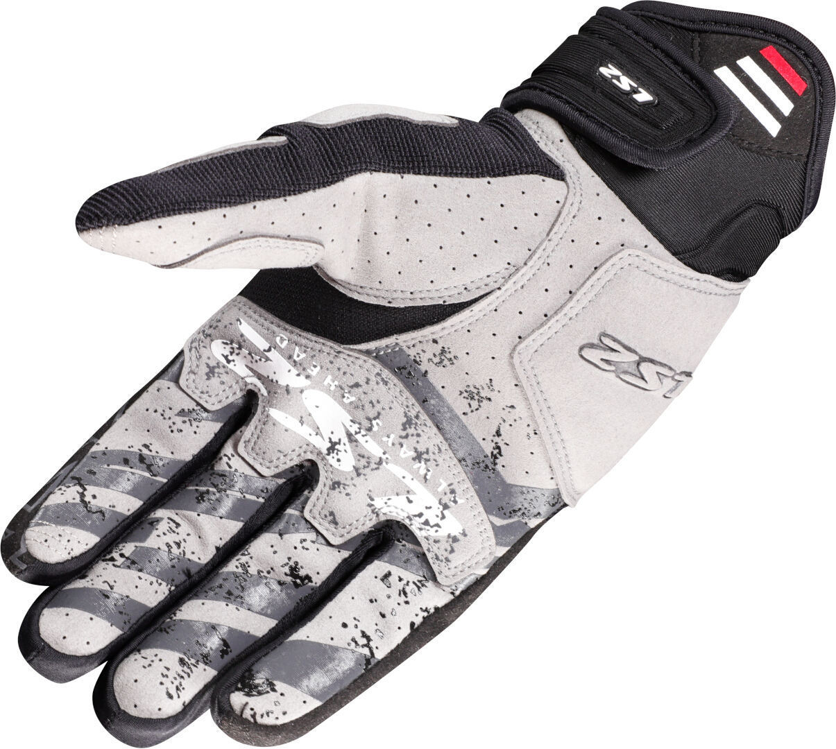 LS2 Ravin Motorrad Handschuhe schwarz/grau/rot 2XL Abbildung 2