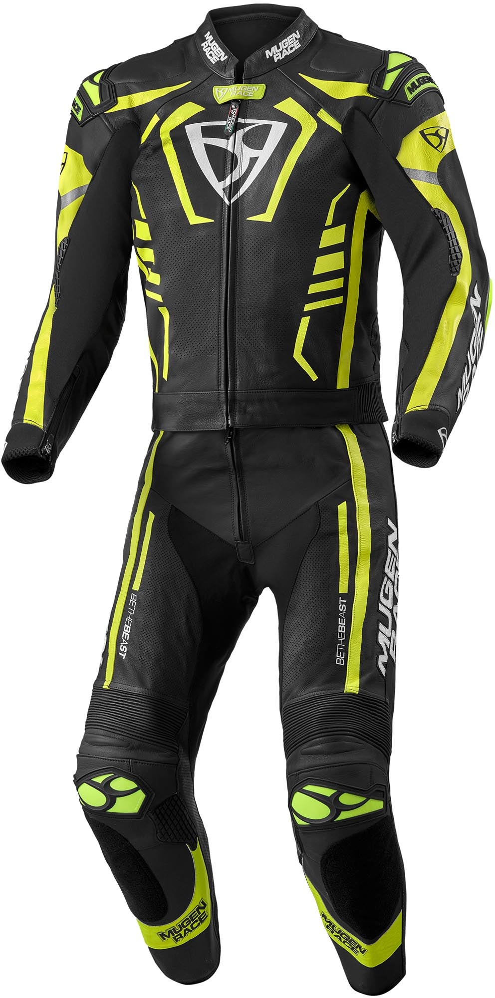 MUGENRACE Predator perforated Two Piece Motorcycle Leather Suit-image-442233993
