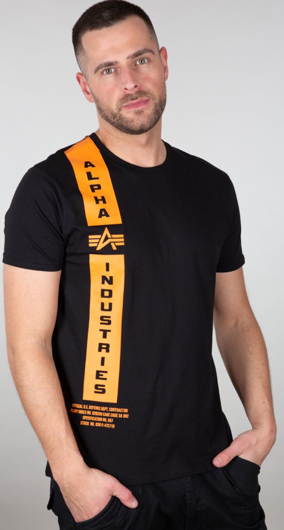 Alpha Industries Defense T-shirt sort/orange M Figur 1