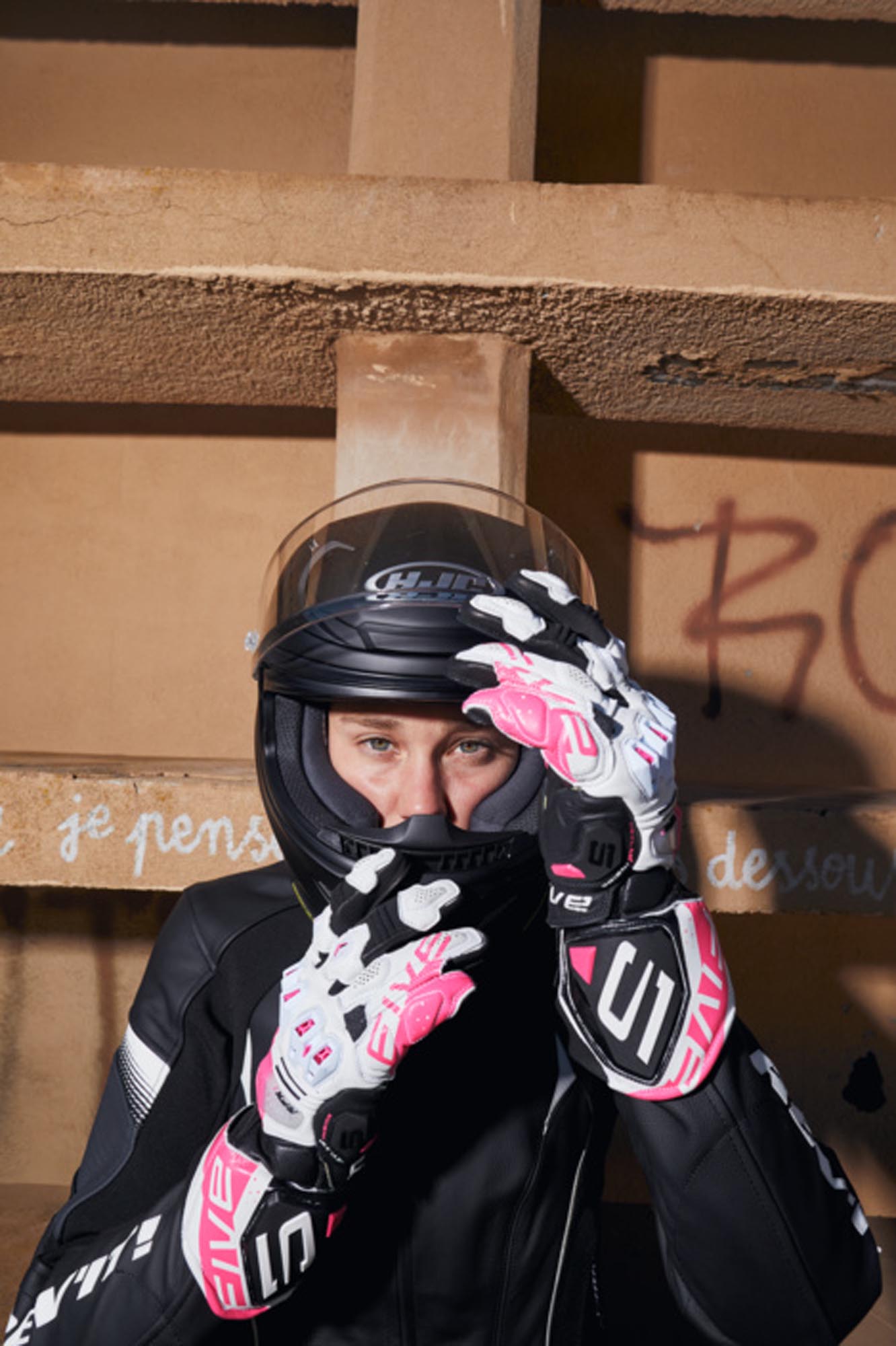 Five RFX1 Evo Damer motorcykelhandskar vit/rosa L Figur 3