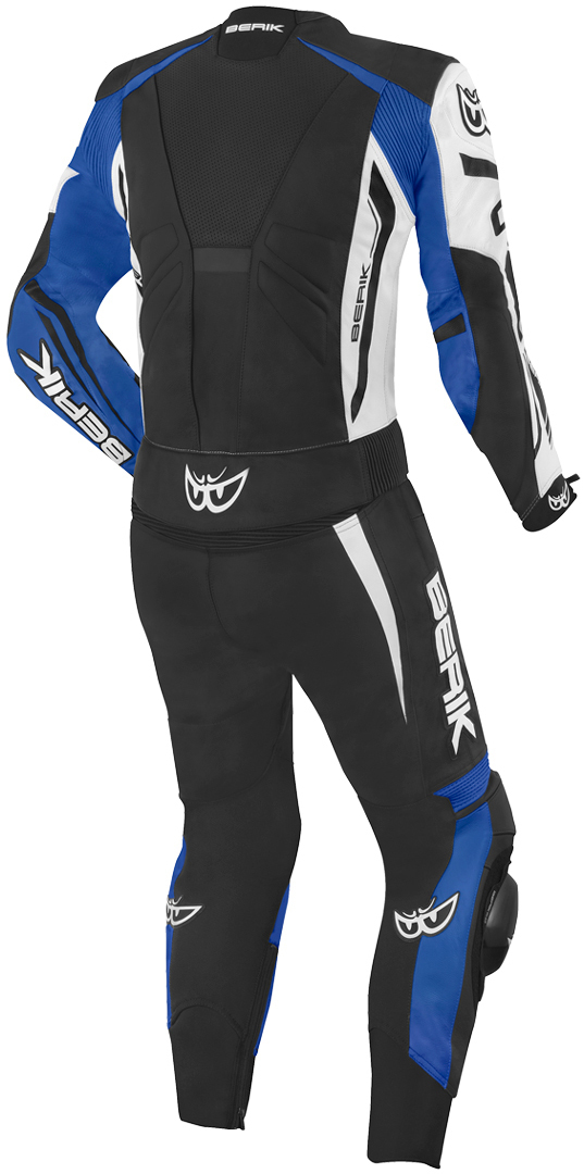 Berik Monza Two Piece Motorcycle Leather Suit black/white/neon-blue 60 Figure 2