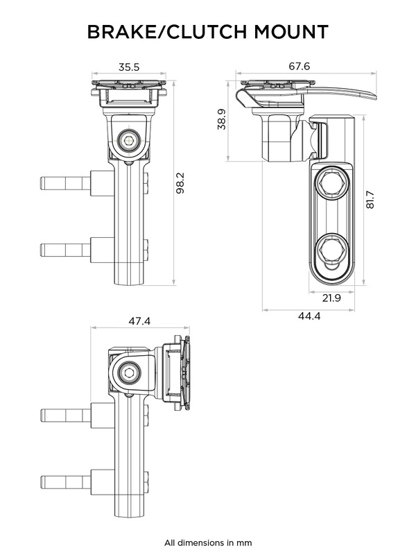 Quad Lock Smartphonehållare huvudcylinderbroms/koppling Figur 3