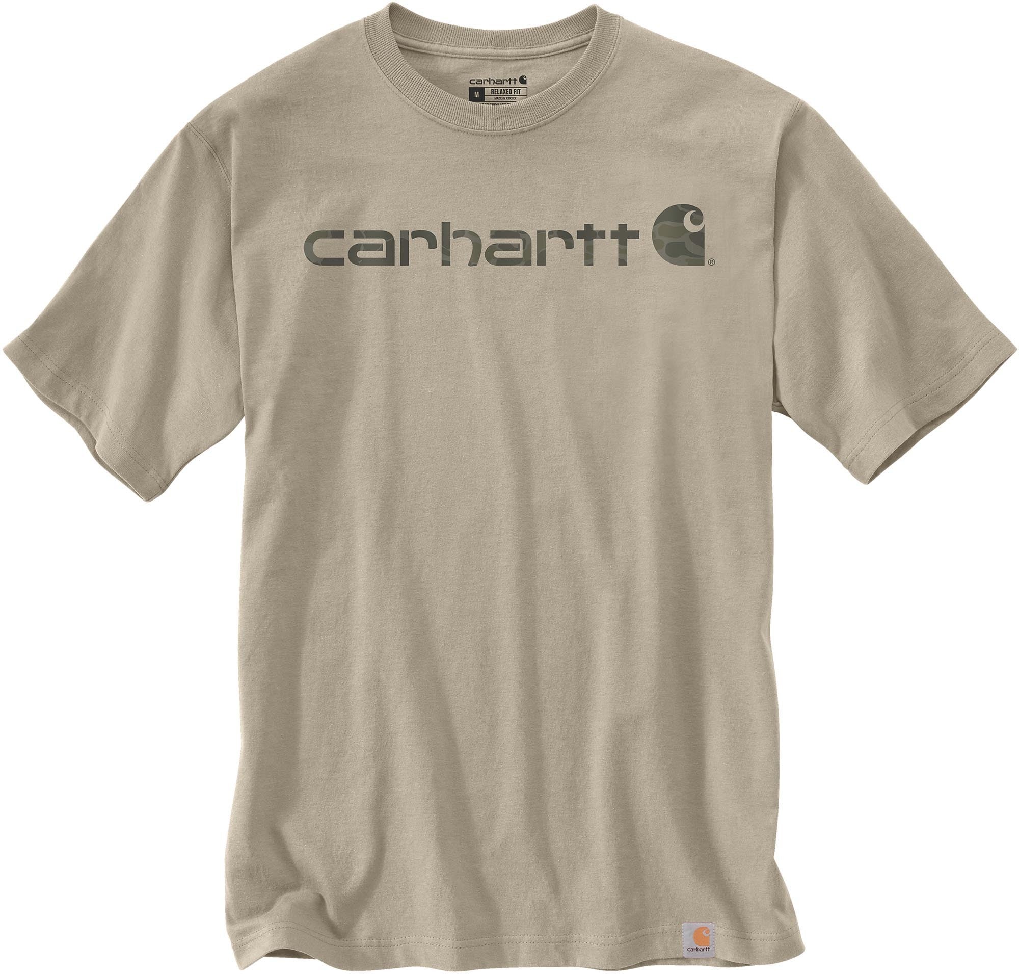 Carhartt Dearborn Relaxed Logo Футболка Бежевый/серый S Рисунок 1