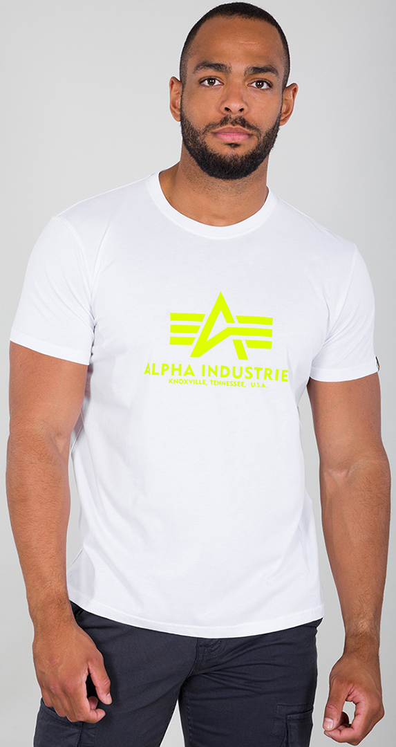 Alpha Industries Basic T-Shirt weiß/gelb L Abbildung 1
