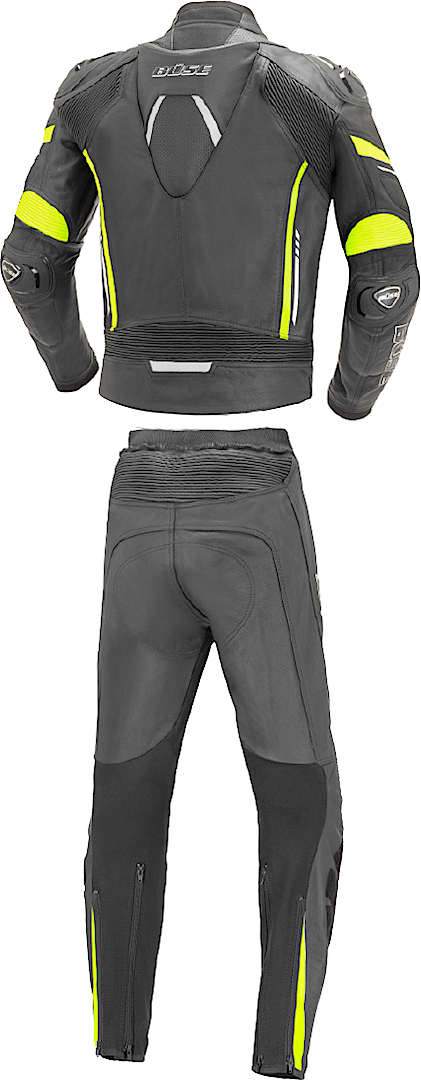 Büse Imola Two Piece Motorcycle Leather Suit black/yellow 52 Figure 2