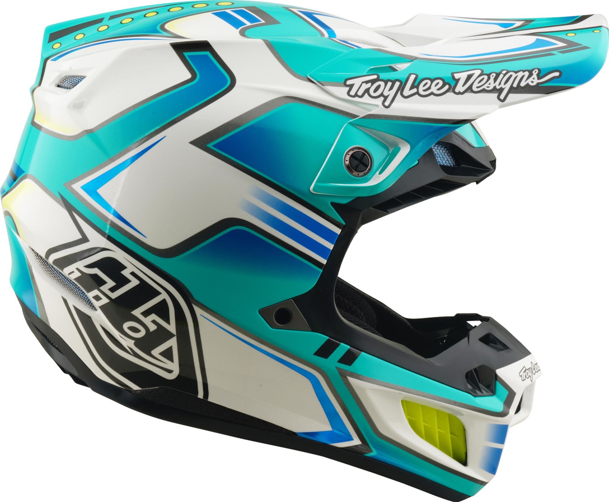 Side view of Troy Lee Designs SE5 Composite MIPS Crest Motocross Helmet