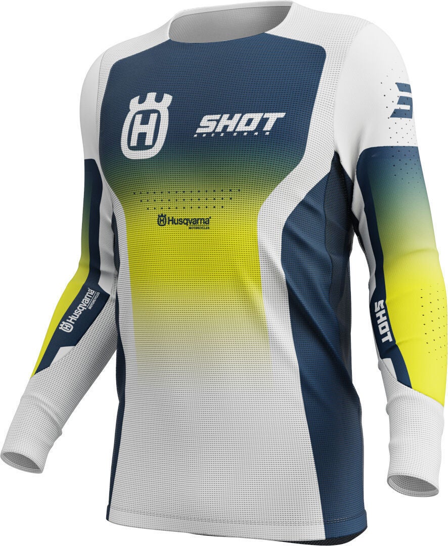 Shot Aerolite Husqvarna Limited Edition 2025 Motocross trøje blå/hvid/gul S Figur 1