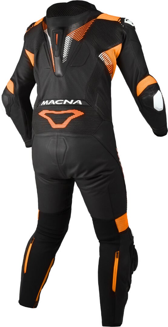 Macna Armadyl perforeret motorcykel læderdragt i ét stykke sort/orange/hvid 52 Figur 2