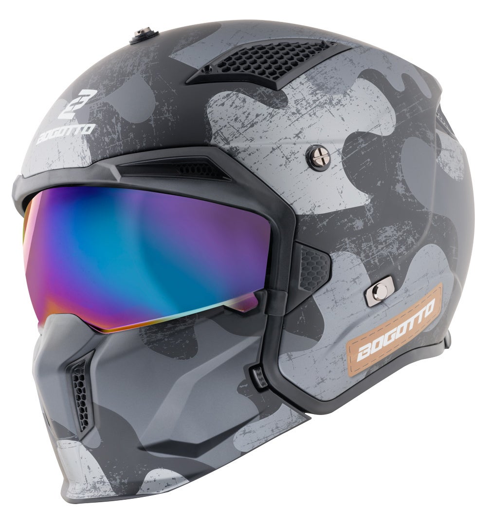 Bogotto Radic Camo Hjelm sort mat/grå L Figur 6
