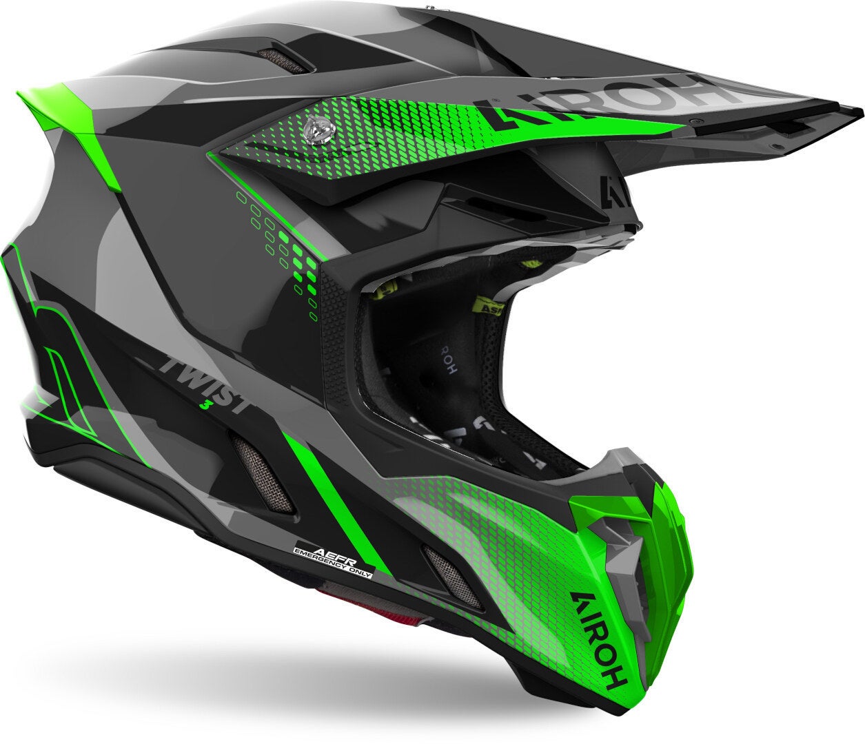 Airoh Twist 3 Shard Capacete de Motocross preto/cinza/verde L (59/60) Figura 2