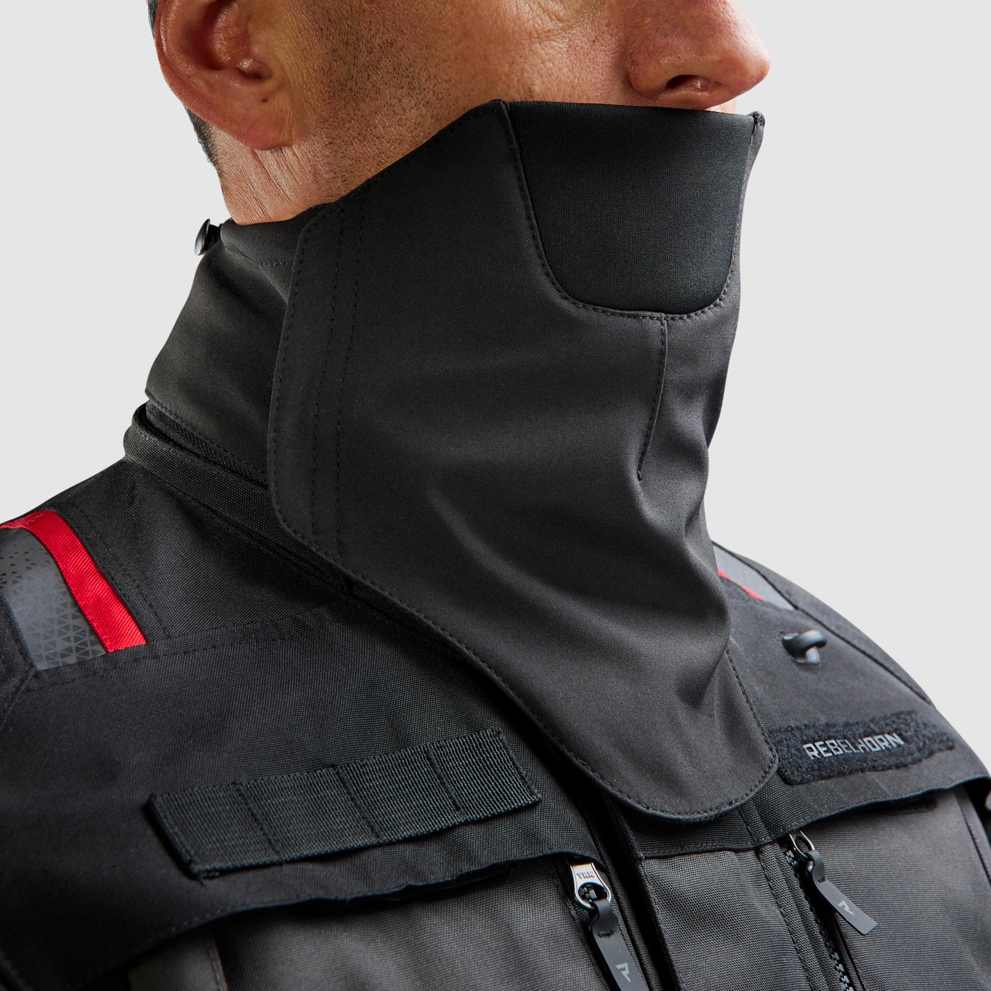 Rebelhorn Cubby 5 waterproof Motorcycle Textile Jacket dark grey/black/red L Figure 8