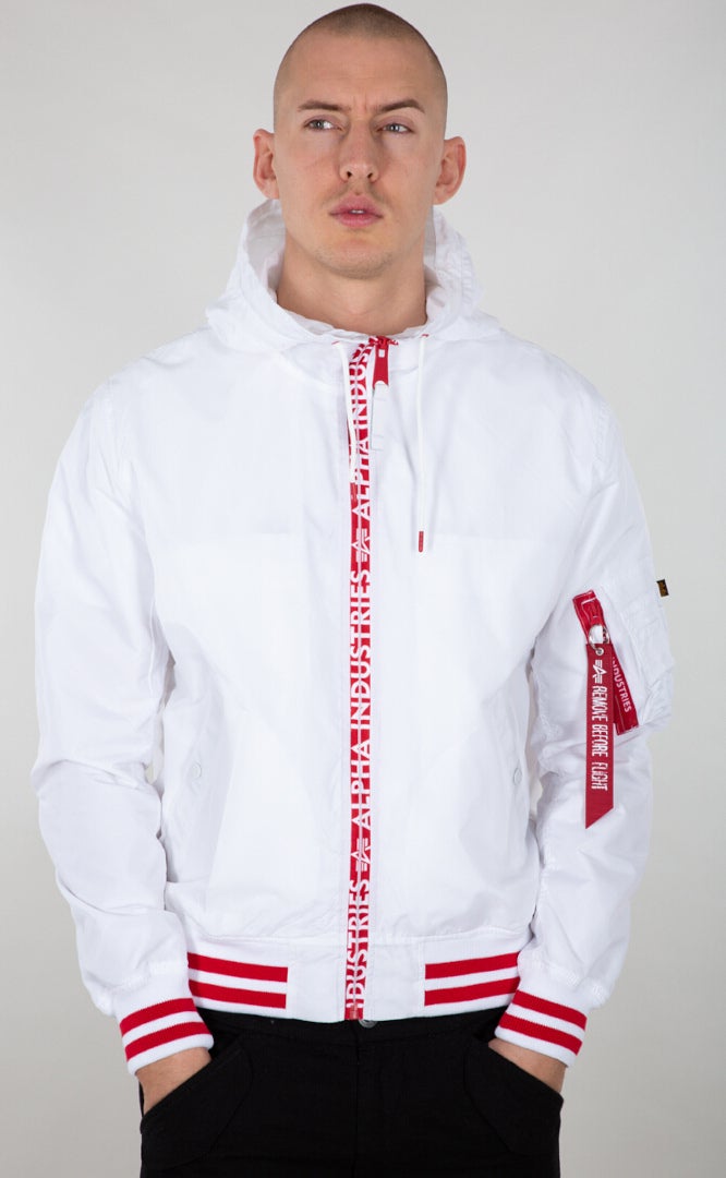 Alpha Industries MA-1 LW Hooded PZ Veste Blanc L Figure 1