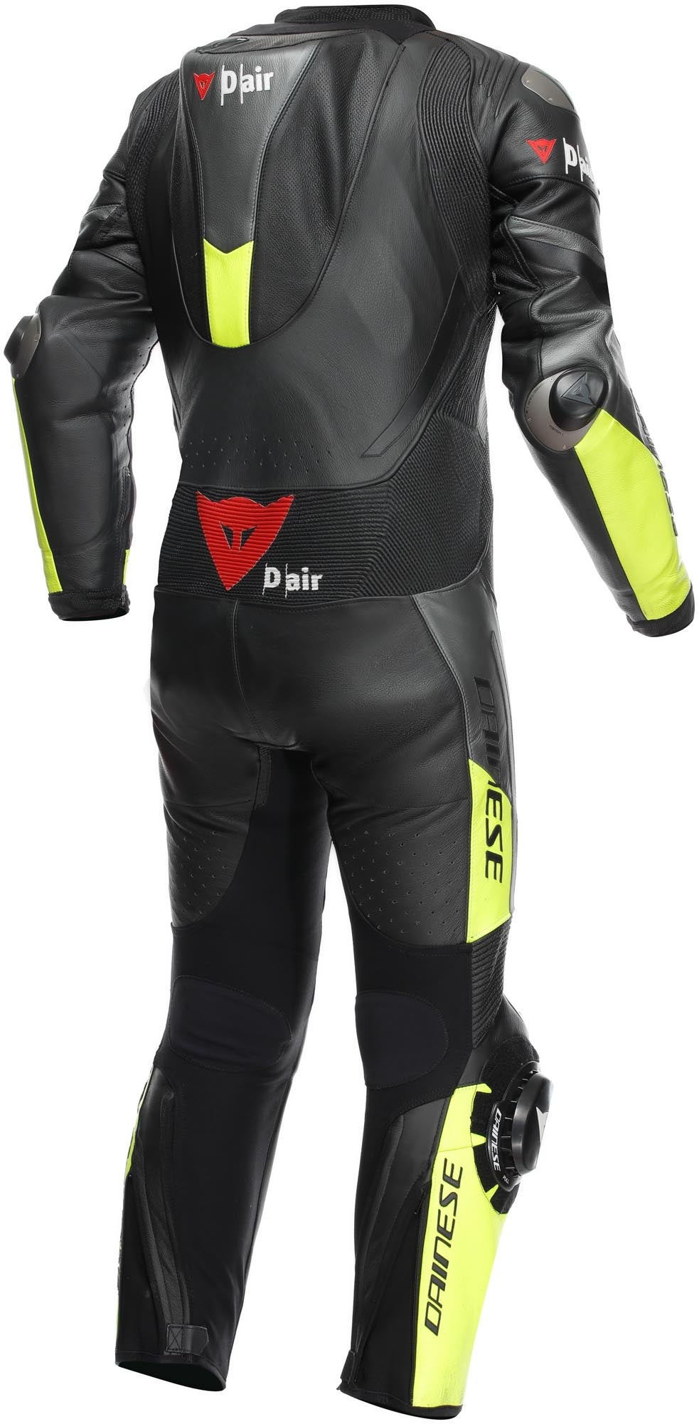Dainese Misano 3 D-Air Airbag 2.0 perforated One Piece Motorcycle Leather Suit black/grey/yellow 48 Figure 2