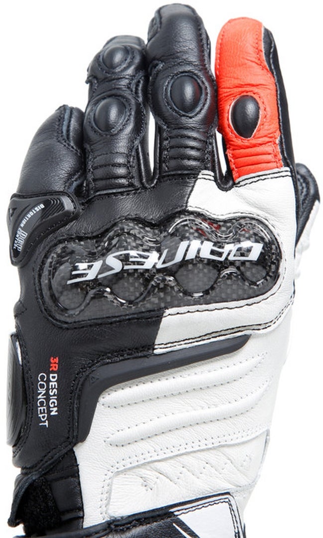 Dainese Carbon 4 Long Damer Motorcykel Handsker sort/hvid/rød XL Figur 14