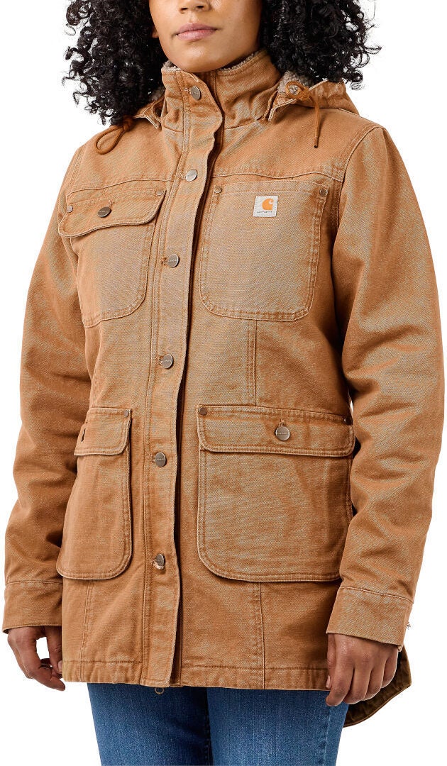 Carhartt Loose Fit Weathered Duck Ladies Coat brown M Figure 2