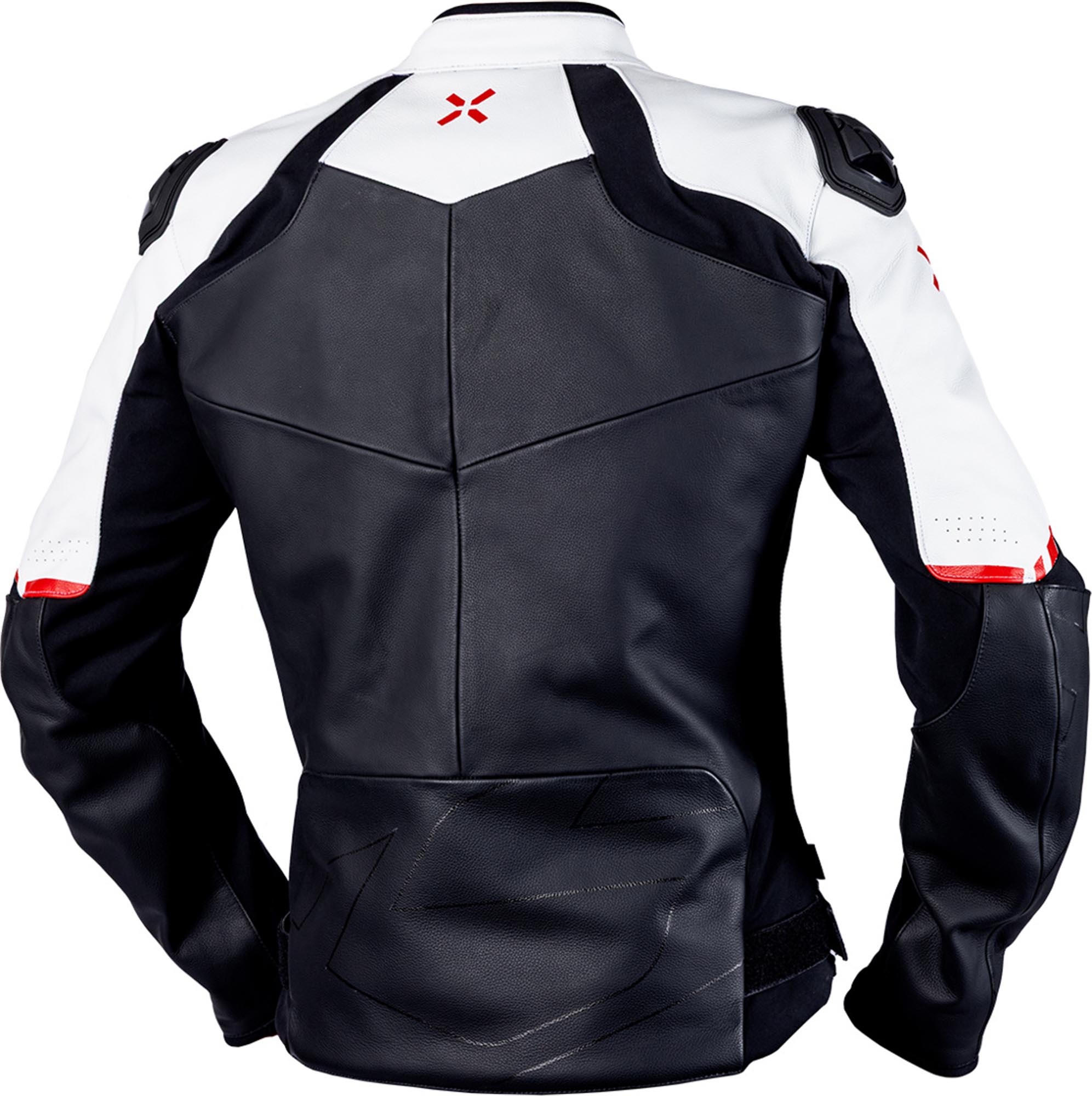 IXS Ace 1.0 Motorcycle Leather Jacket black/white/red L Figure 2