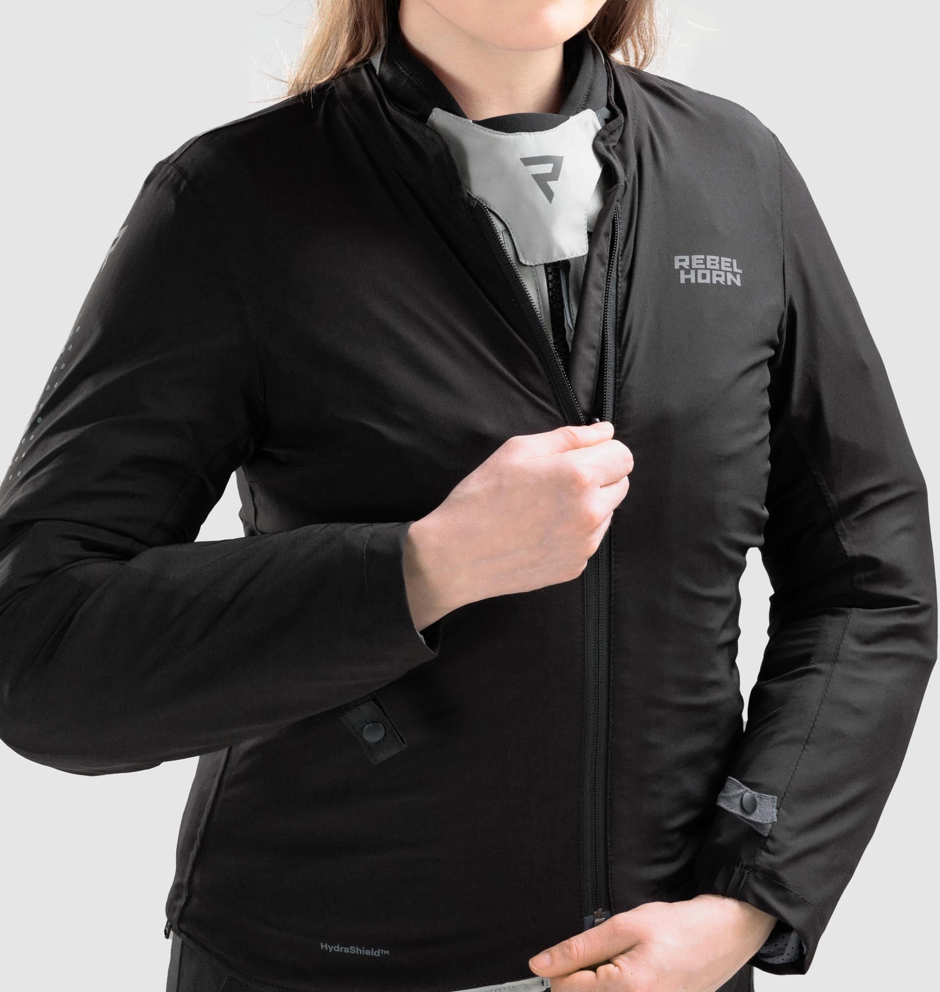 Side view of Rebelhorn Hiker 4 waterproof Ladies Motorcycle Textile Jacket