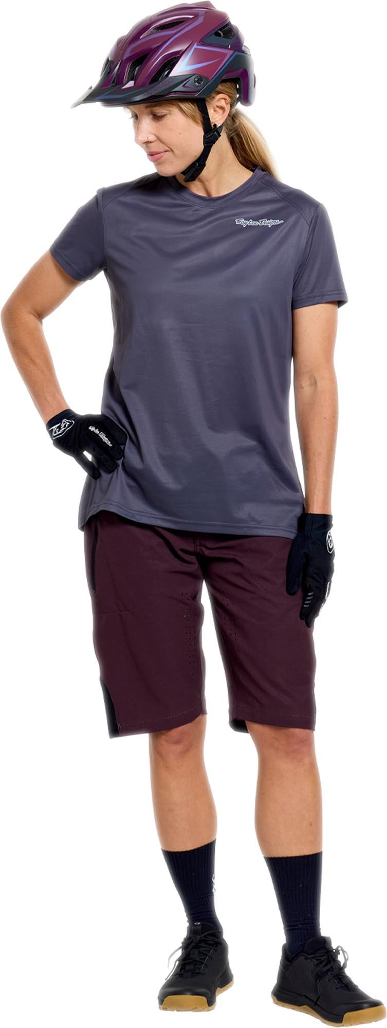 Side view of Troy Lee Designs Lilium Pro Mono Ladies Short Sleeve Bicycle Jersey