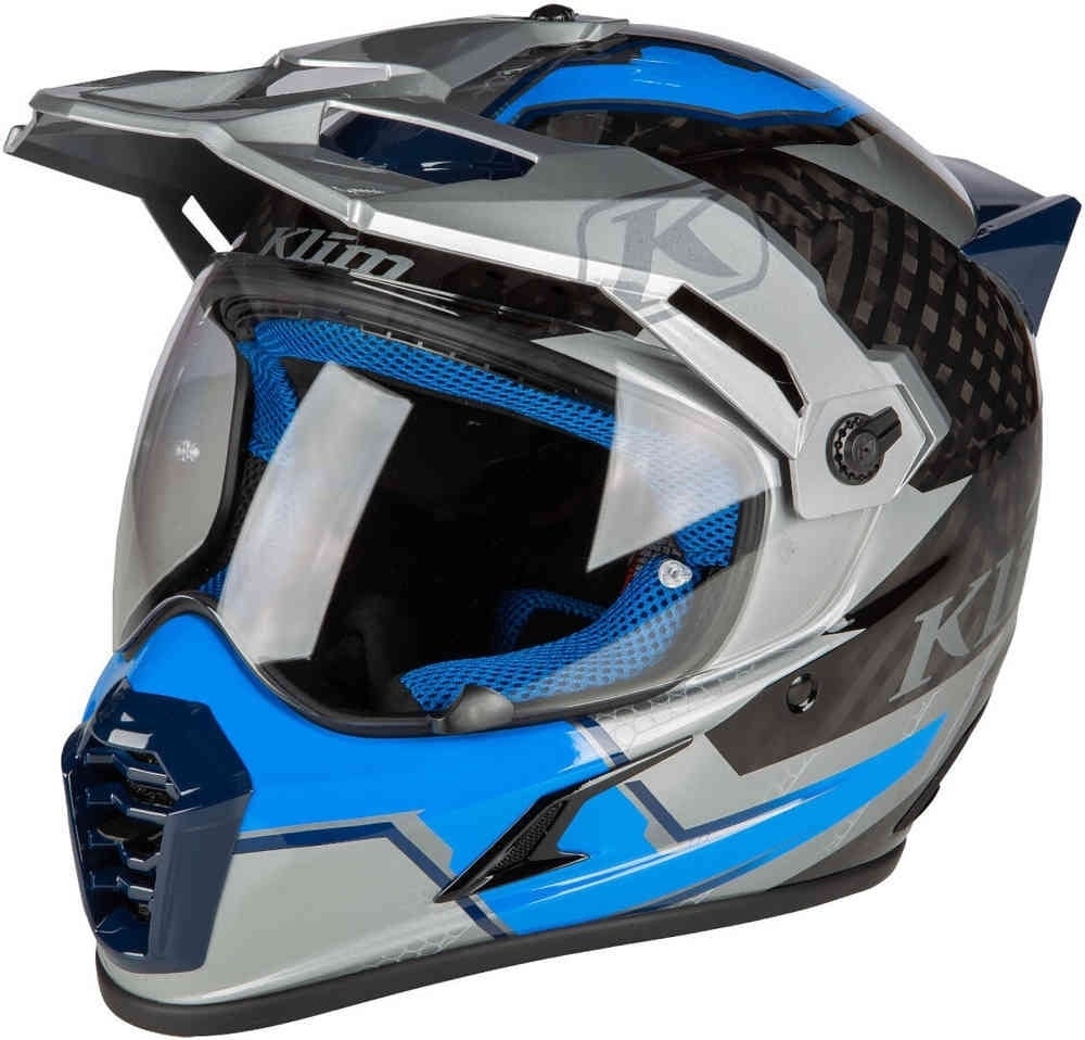 Klim Krios Pro Ventura Carbon ECE/DOT Casco da enduro grigio/blu M (57/58) Figura 1