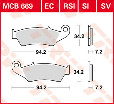 TRW Lucas Sinterbelag MCB669SV Figur 1