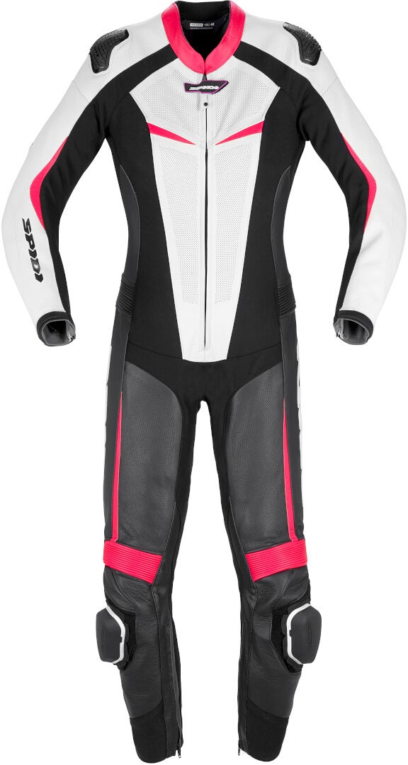 Spidi Track Perforated Pro Ladies Motorcycle Leather Suit black/white/pink 40 Figure 1