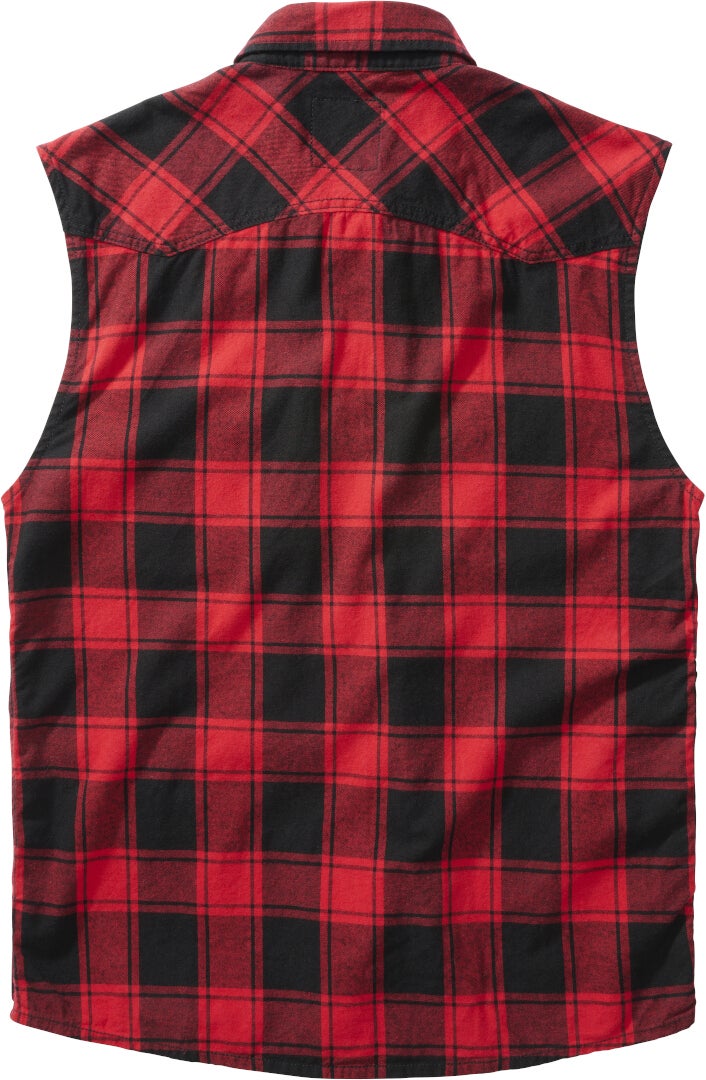 Brandit Checkshirt ærmeløs skjorte rød/sort M Figur 2