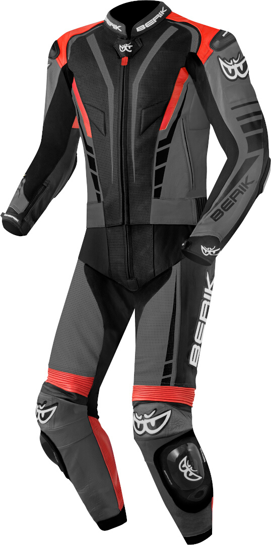Berik XR-Ace Two Piece Motorcycle Leather Suit black/grey/red 58 Figure 1