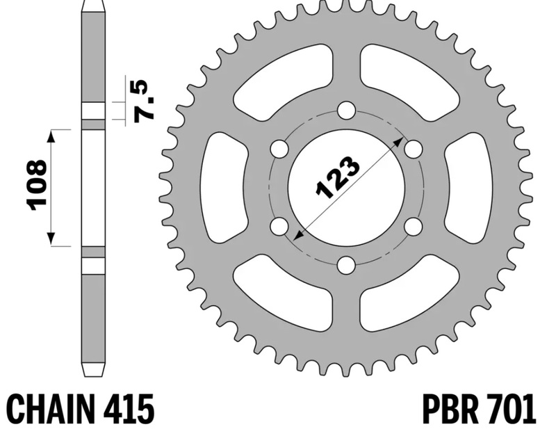PBR Bakre kedjestålstandard - 415 Figur 2