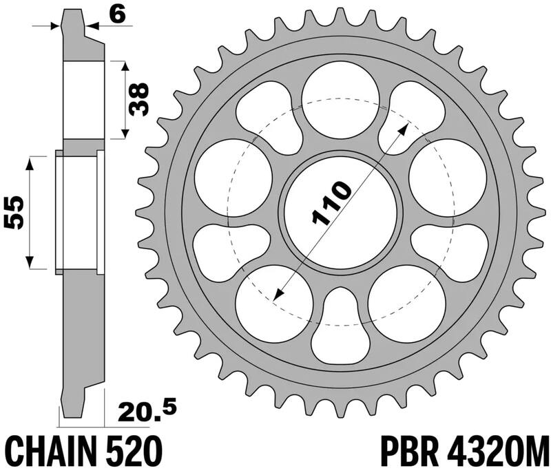 PBR Bakdrev Aluminium Förstärkt - 520 Figur 2