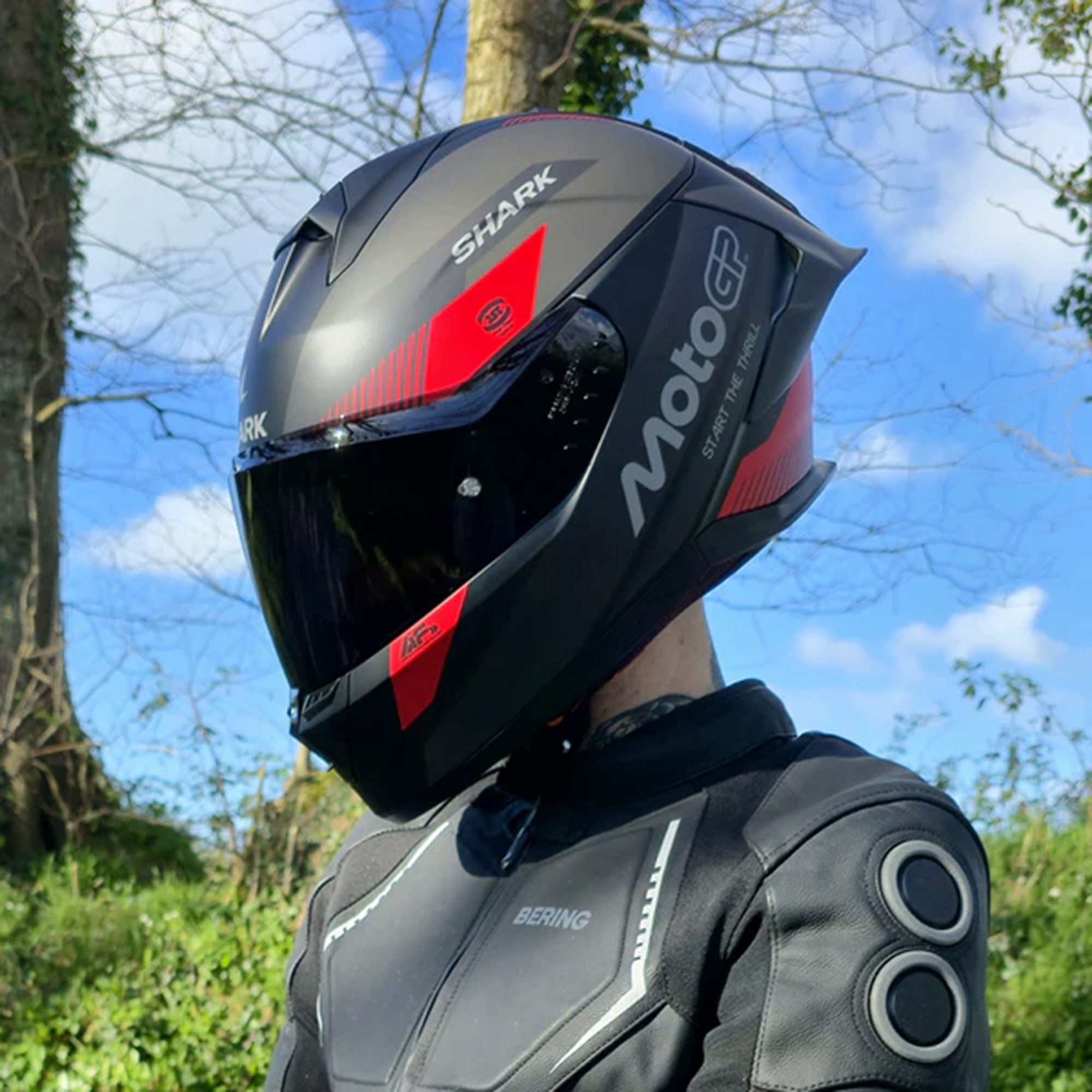 Side view of Shark Skwal Cup MotoGP Mat Helmet