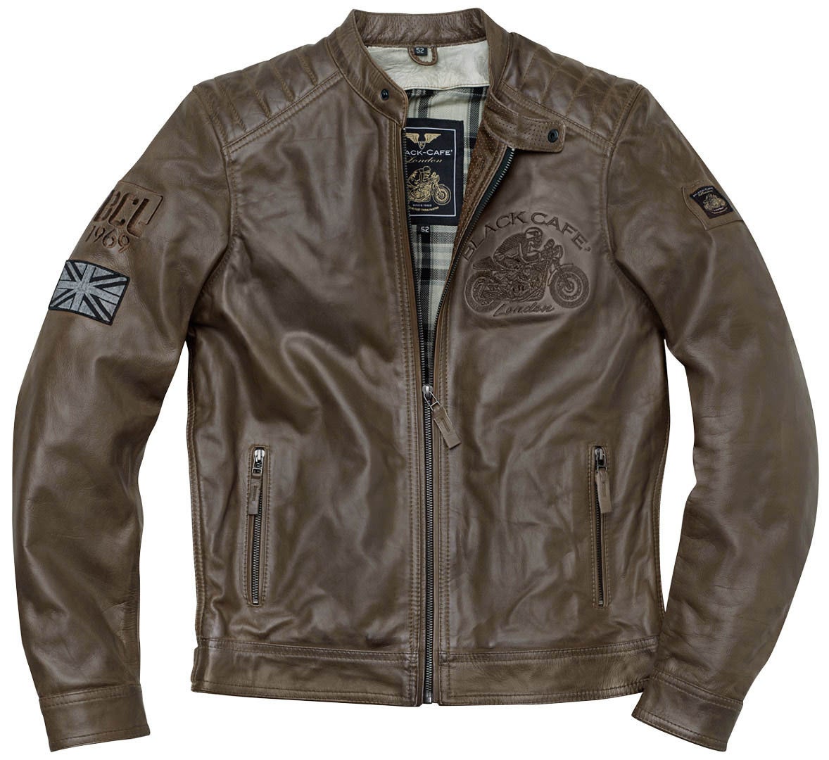 Black-Cafe London Bangkok Motorcycle Leather Jacket brown 60 Figure 1