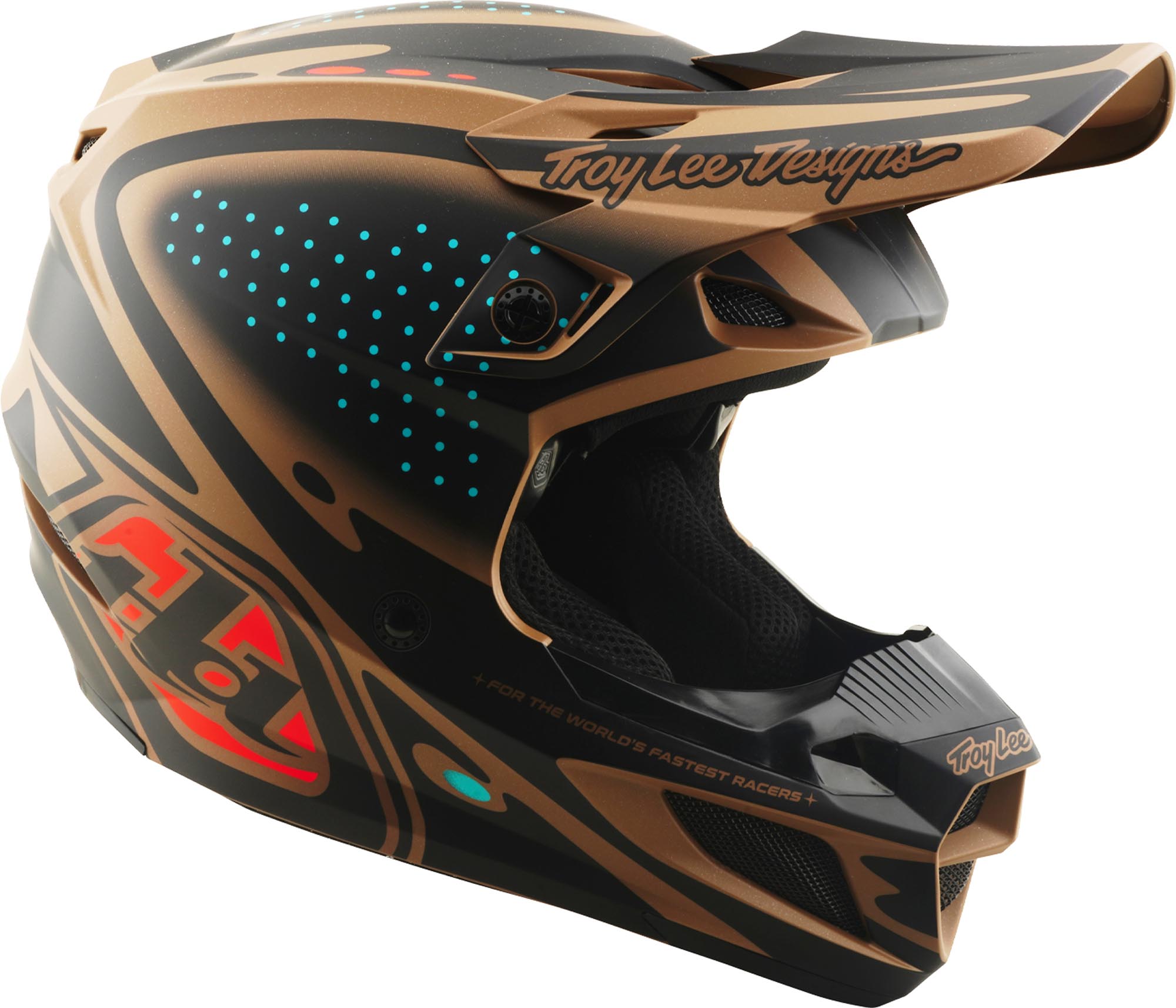 Side view of Troy Lee Designs SE5 Polycarbonate MIPS The Line Motocross Helmet