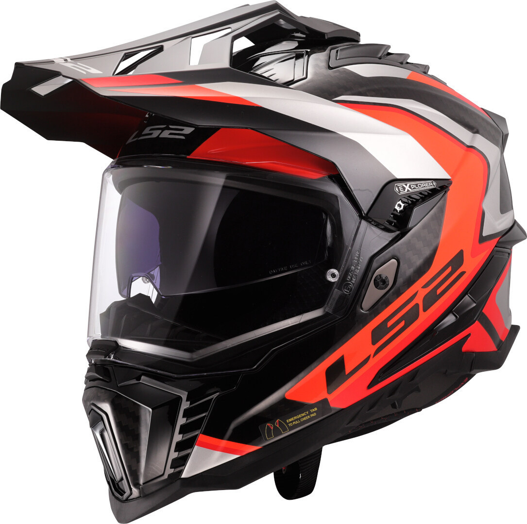 LS2 MX701 Explorer Carbon Frontier II Motocross Helm carbon/orange S (55/56) Abbildung 1