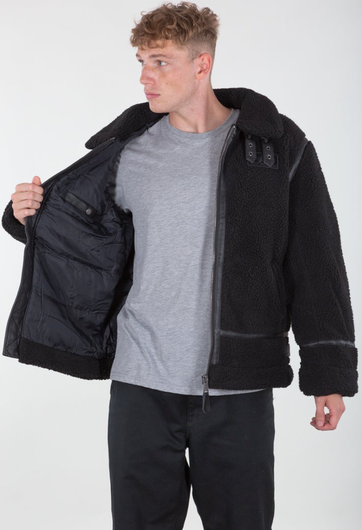 Alpha Industries B3 Teddy Jakke Svart 3XL Figur 4