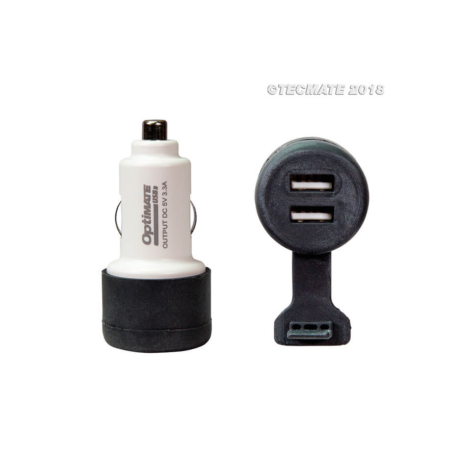 OPTIMATE Ladeadapter Auto-Steckdosenstecker auf 2x USB (No.106) Figur 1