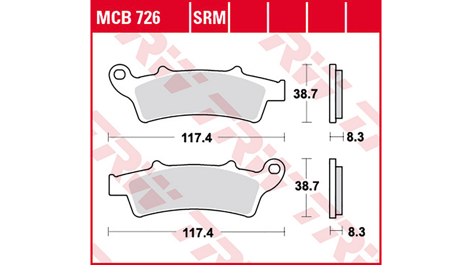 TRW Lucas Bremsbelag Sinter Scooter MCB726SRM Figur 1