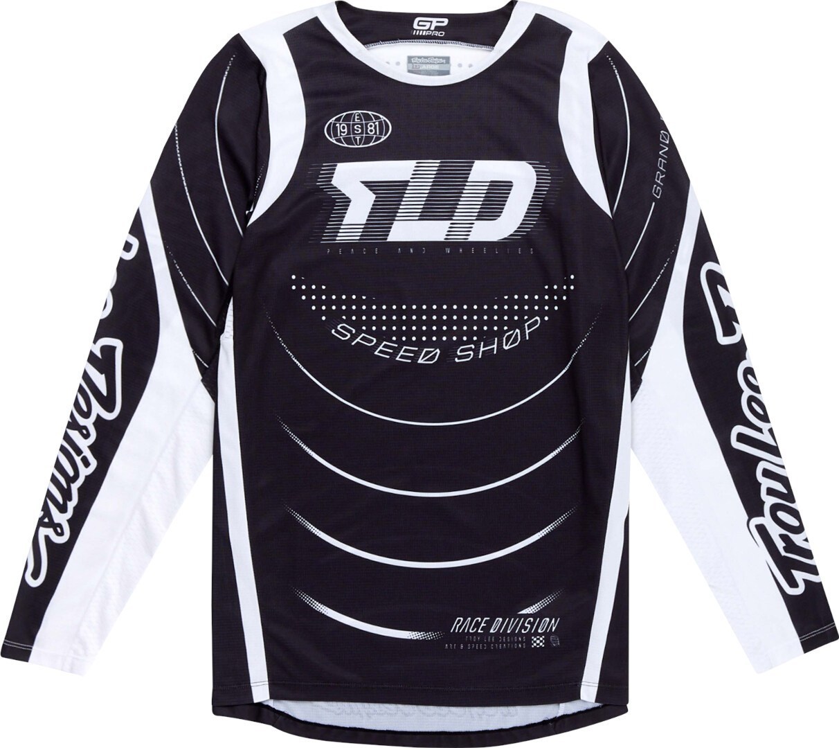 Troy Lee Designs GP Pro Spun Tricou de motocross alb/negru S Figura 1