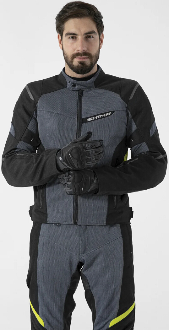 SHIMA Rush 2.0 Vented Jachetă textilă impermeabilă pentru motociclete negru/gri/galben XL Figura 3