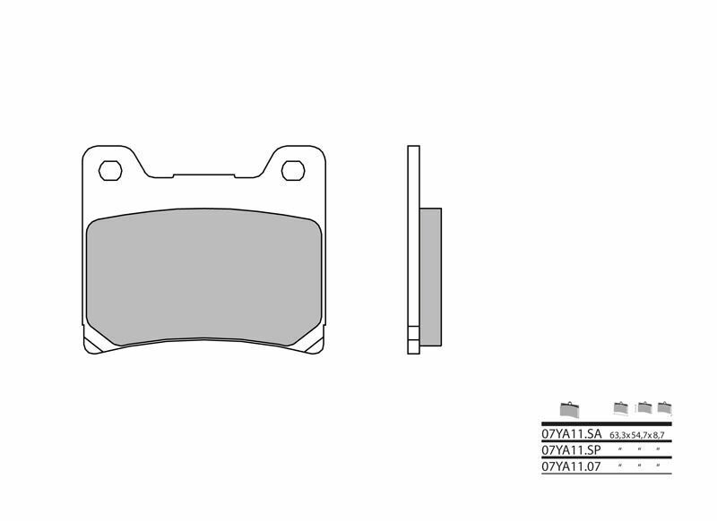 Brembo S.p.A. Sintrade bromsbelägg i metall - 07YA11SP Figur 1