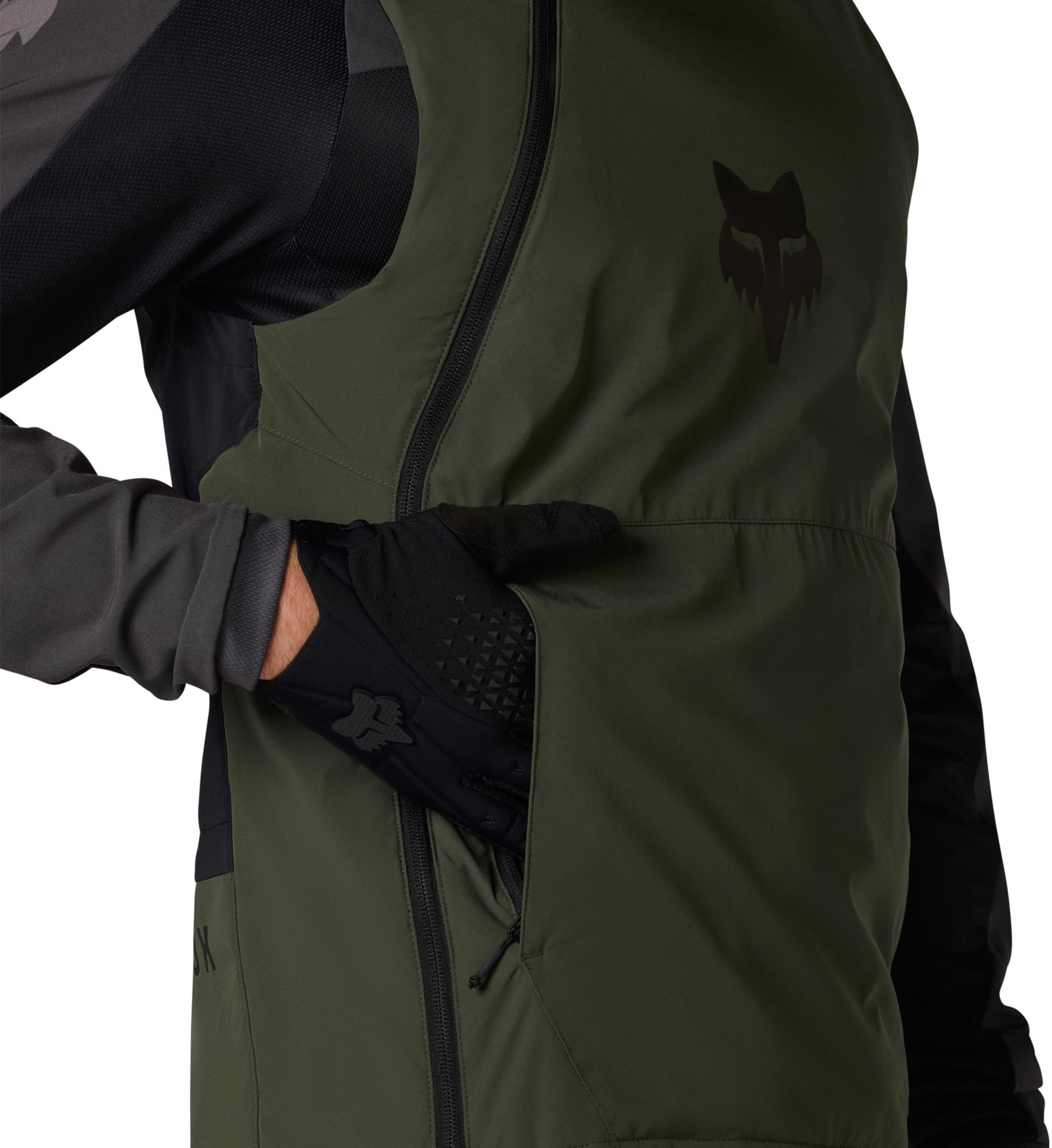 FOX Ranger Wind Off-Road wasserdichte Motocross Weste oliv/schwarz M Abbildung 5