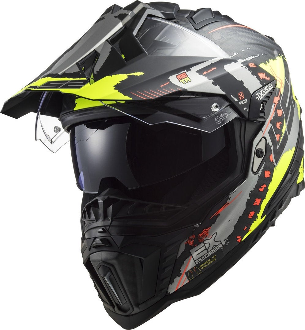LS2 MX701 Explorer C Extend Carbon Motocross hjelm sort mat/gul XL (61/62) Figur 4