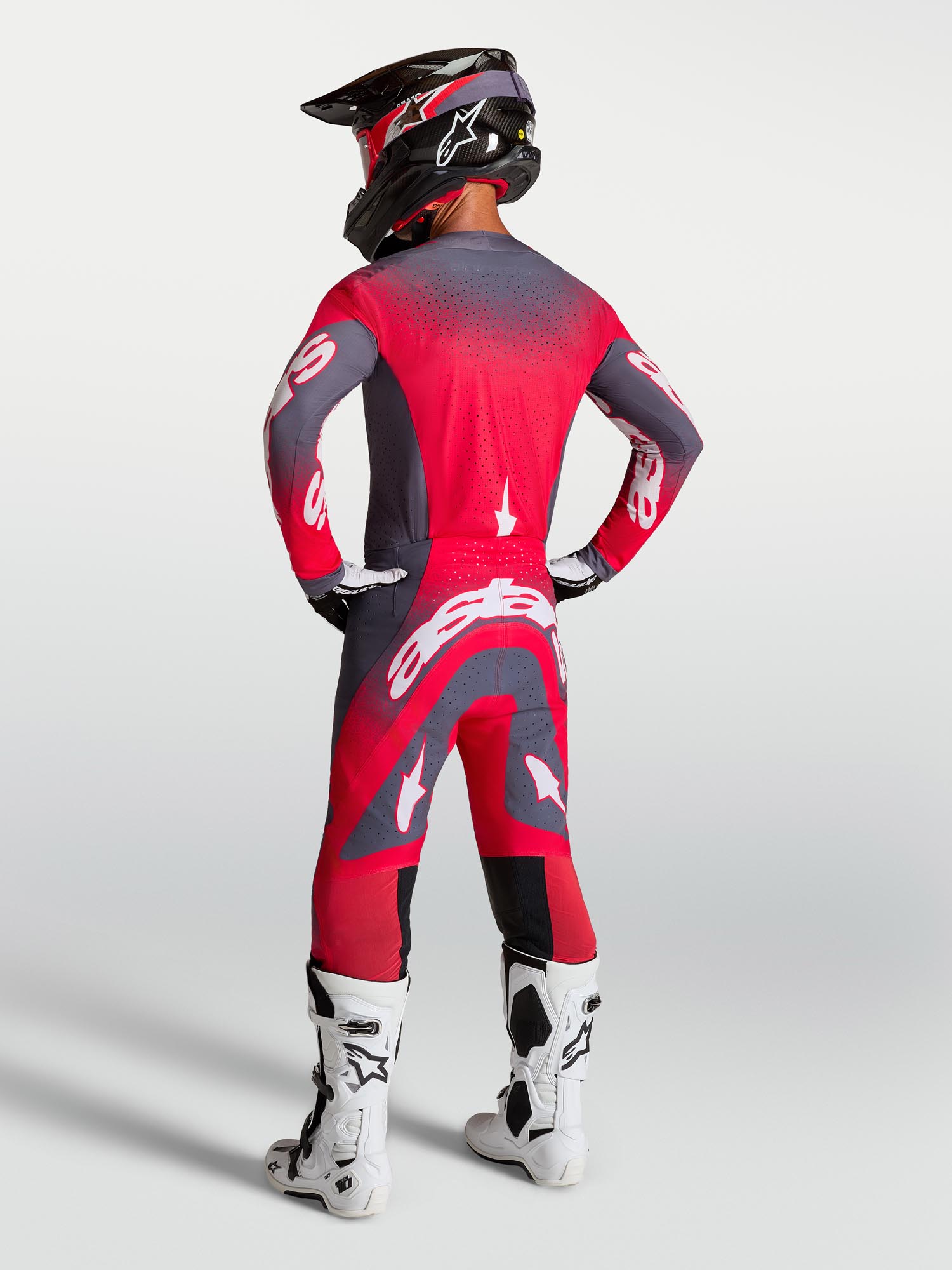 Alpinestars Supertech Hiten AFD Motocross Jersey grau/rot M Abbildung 8