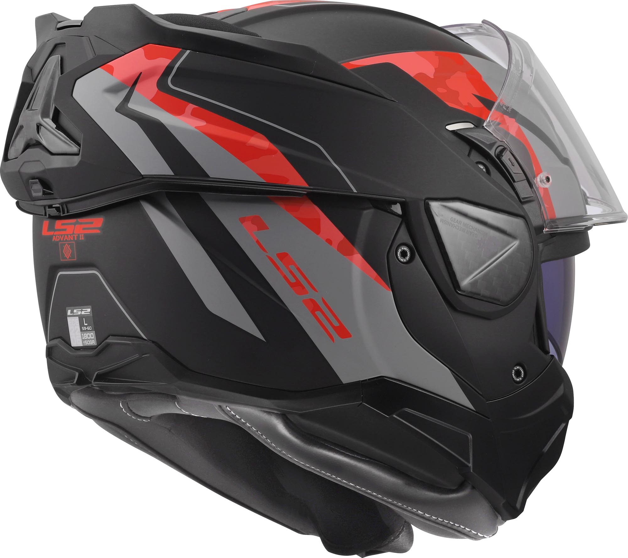 LS2 FF910 Advant II Glide Klapphelm schwarz/grau/rot S (55/56) Abbildung 11
