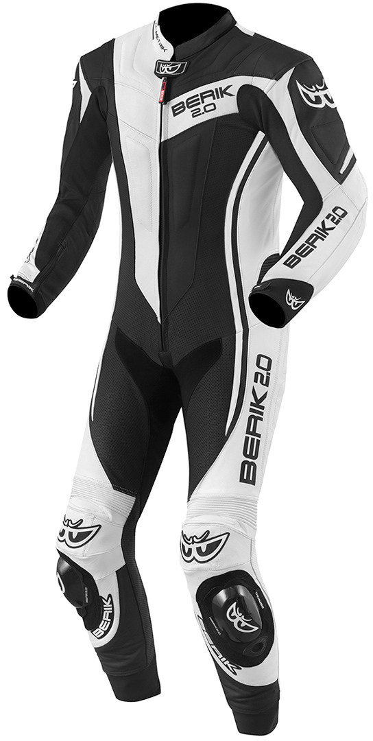 Berik Metric Evo Terno de couro de uma peça motocicleta preto/branco 48 Figura 1
