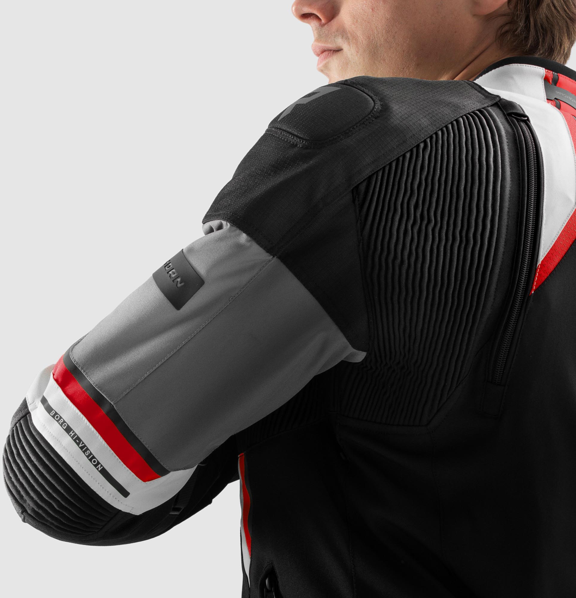Rebelhorn Borg 2 waterproof Motorcycle Textile Jacket black/grey/red 3XL Figure 9