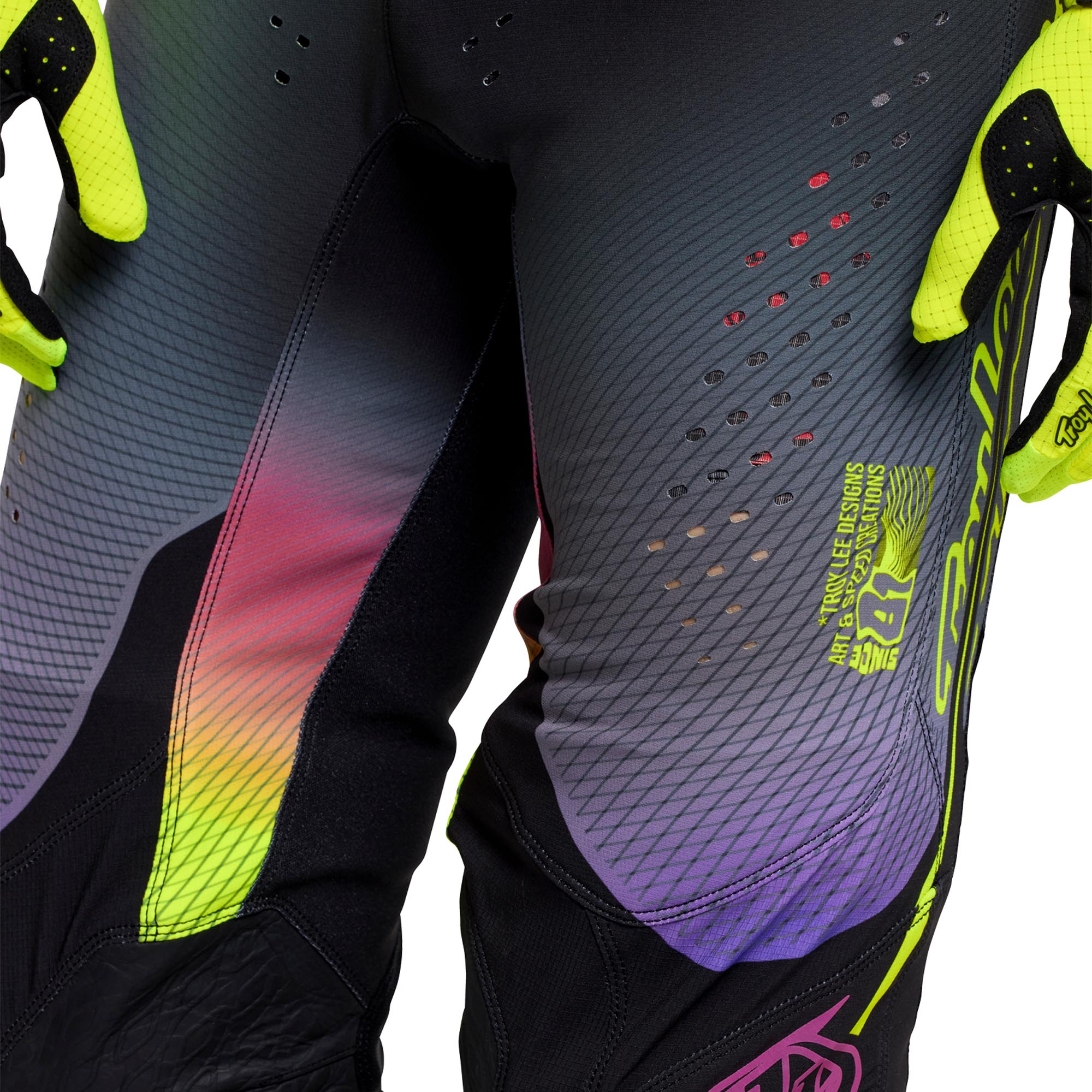 Troy Lee Designs SE Pro Wander Motocrossbroek zwart/paars/neon geel 28 Figuur 12